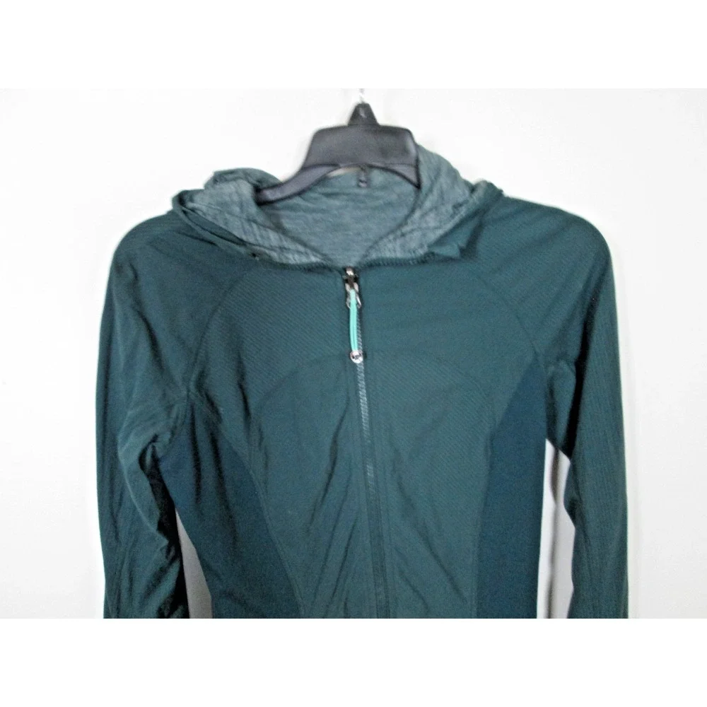 Lululemon Jacket Size 4 Green In Flux Reversible Hooded Zip Up Fitted Activewear